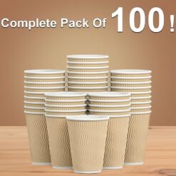 Alternative view of Cups_12 oz Disposable Insulated Corrugated Sleeve Ripple Wall Paper Cup 100 pcs